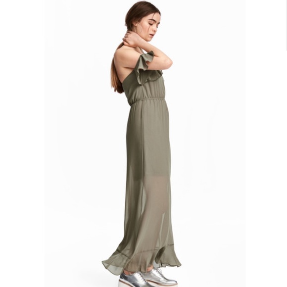 H&M Maxi Ruffle Halter Dress - Picture 1 of 9